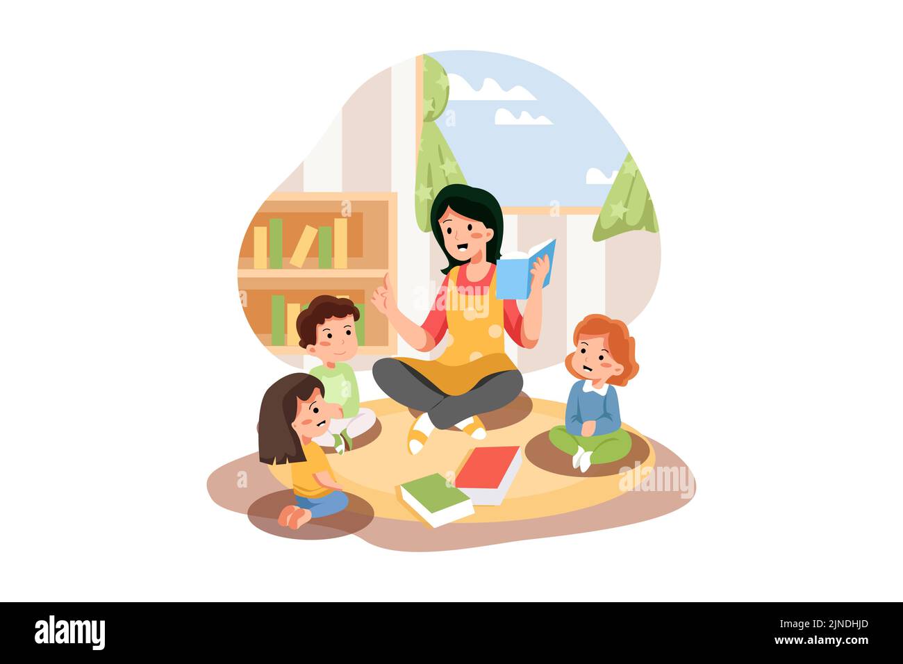 Preschool Illustration concept. Flat illustration isolated on white