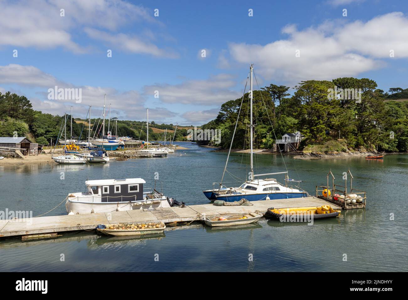 St Just Creek and Pasco's Boatyard at St Just In Roseland, Cornwall, England Stock Photo Alamy