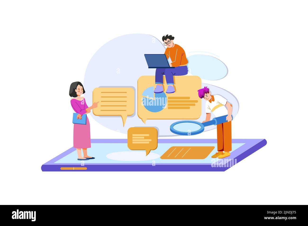 Digital Marketing Illustration concept. Flat illustration isolated on white background Stock Vector