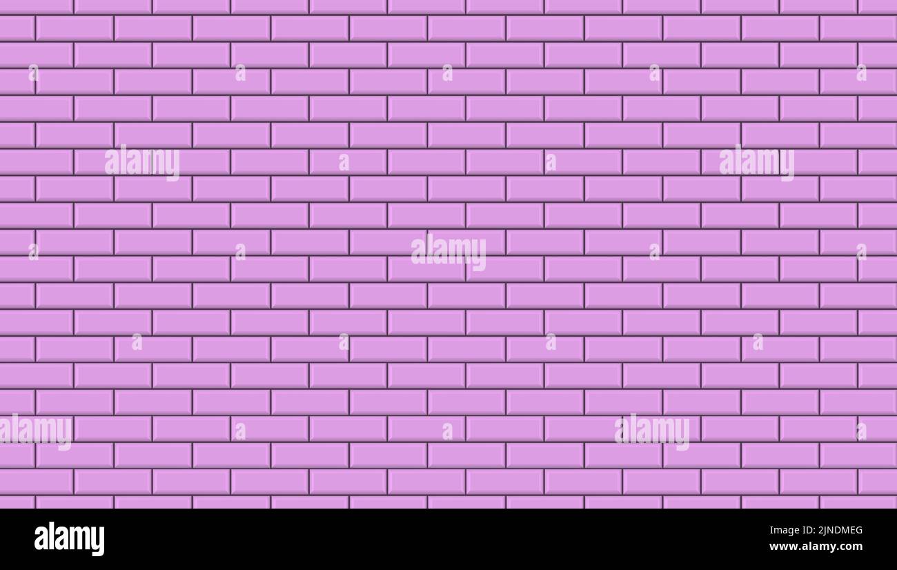 Pink brick wall. Cute tile background for baby girl. Pastel cement blocks for house and floor. Vector seamless illustration Stock Vector