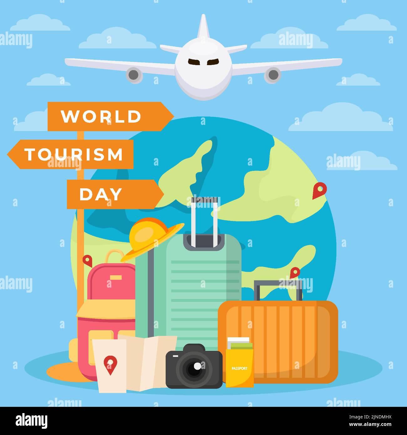 flat world tourism day illustration Stock Vector Image & Art Alamy