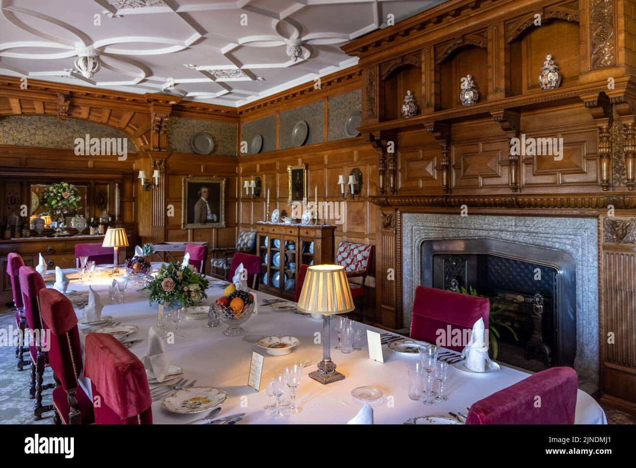 Interior of Lanhydrock House near Bodmin in Cornwall, England, Uk Stock Photo