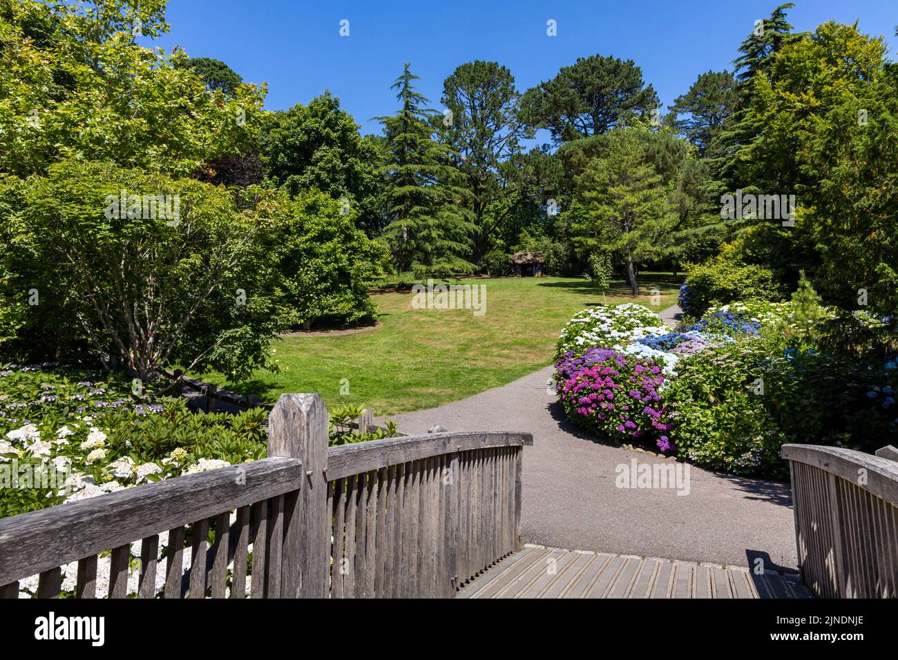 Trelissick House and gardens in Cornwall Stock Photo