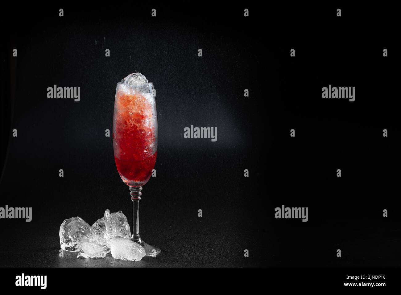 Frozen wine drink Granita on a black background. Italian dessert