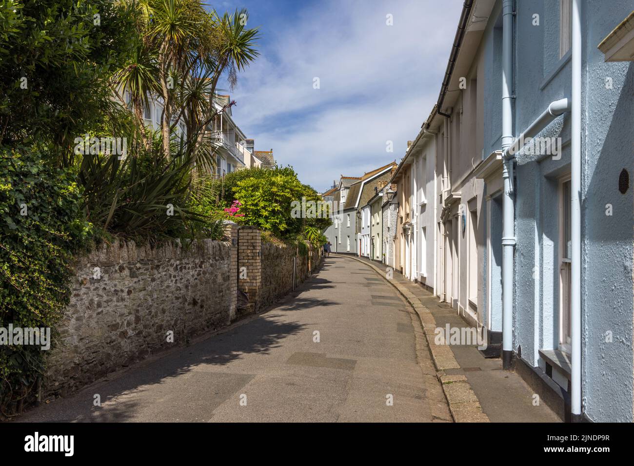 The picturesque coloured houses that back on to the Esplanade in Fowey