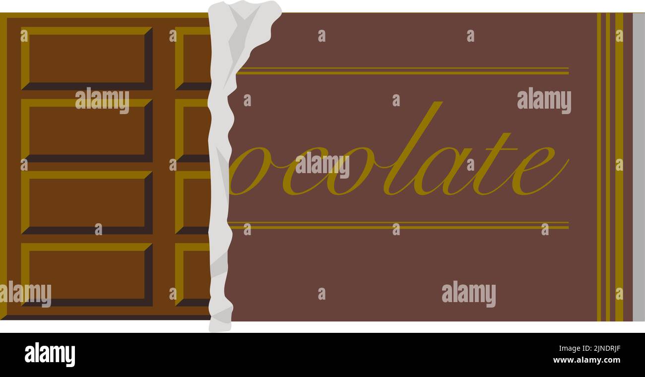 Milk chocolate with peeled wrapping paper Stock Vector Image & Art Alamy