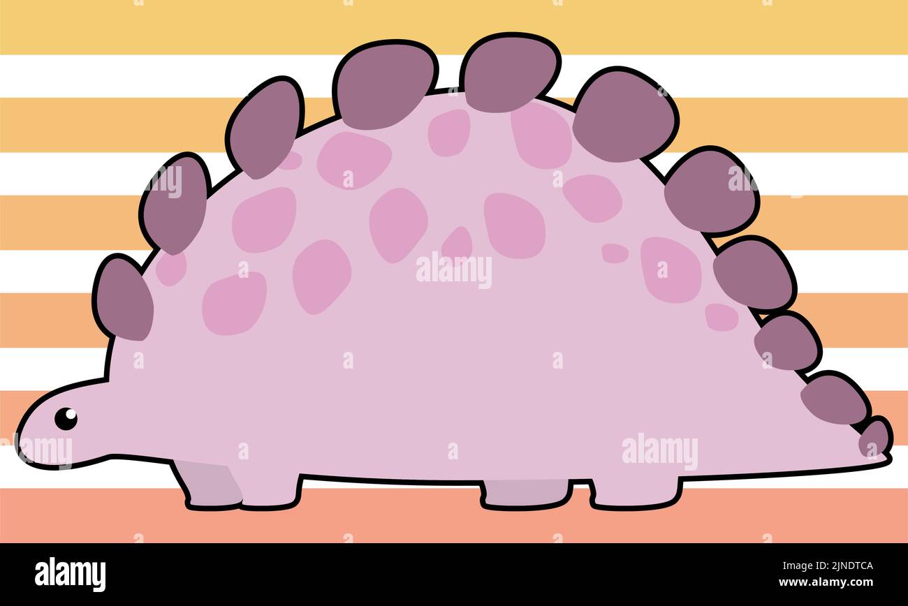 Dinosaur stegosaurus vector illustration - black border Stock Vector ...