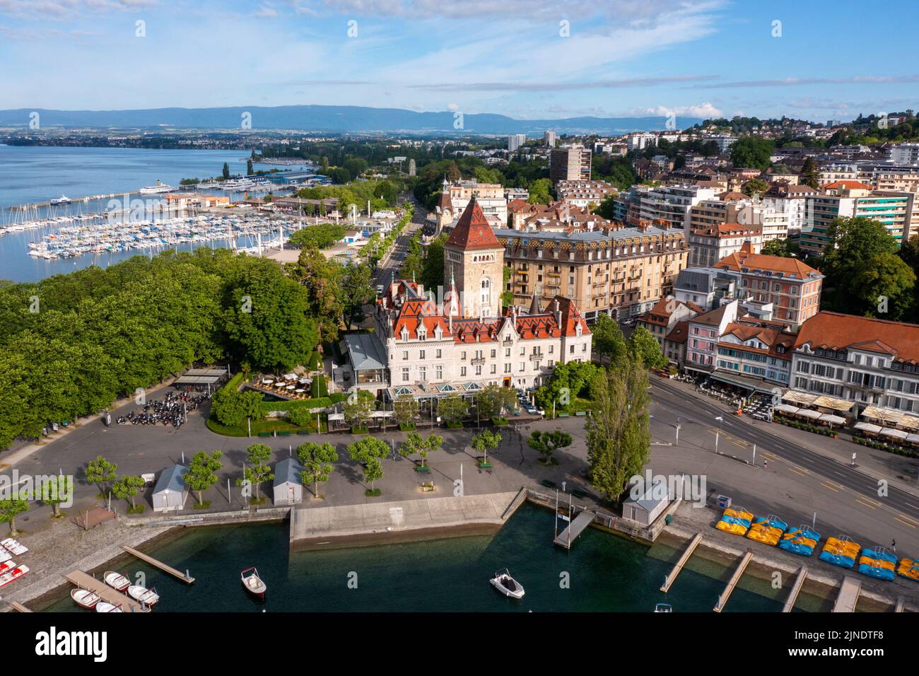 Château d'Ouchy, Lausanne, Switzerland Stock Photo