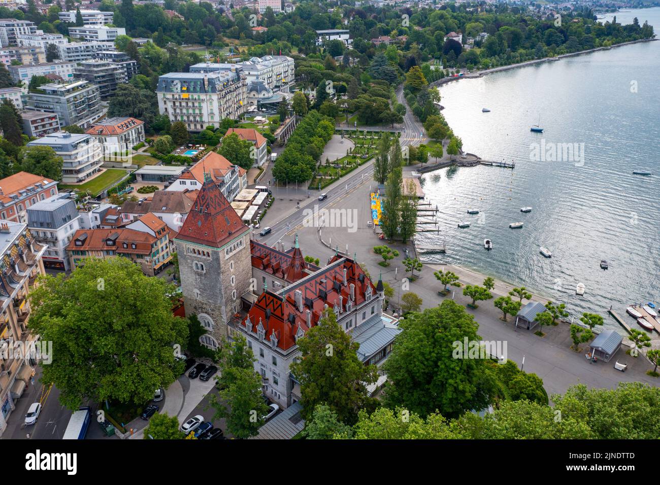 Château d'Ouchy, Lausanne, Switzerland Stock Photo