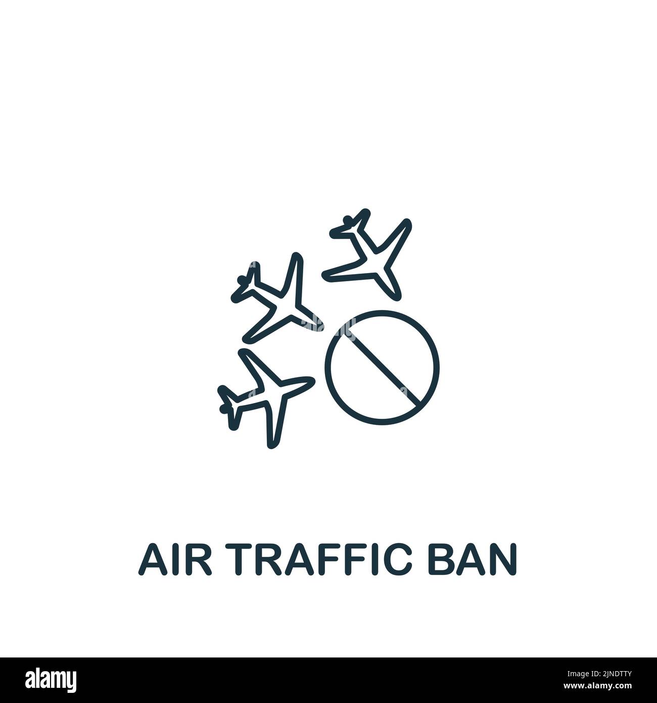 Air Traffic Ban icon. Monochrome simple line Economic Crisis icon for ...