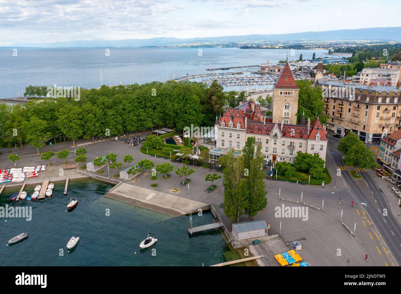 Château d'Ouchy, Lausanne, Switzerland Stock Photo