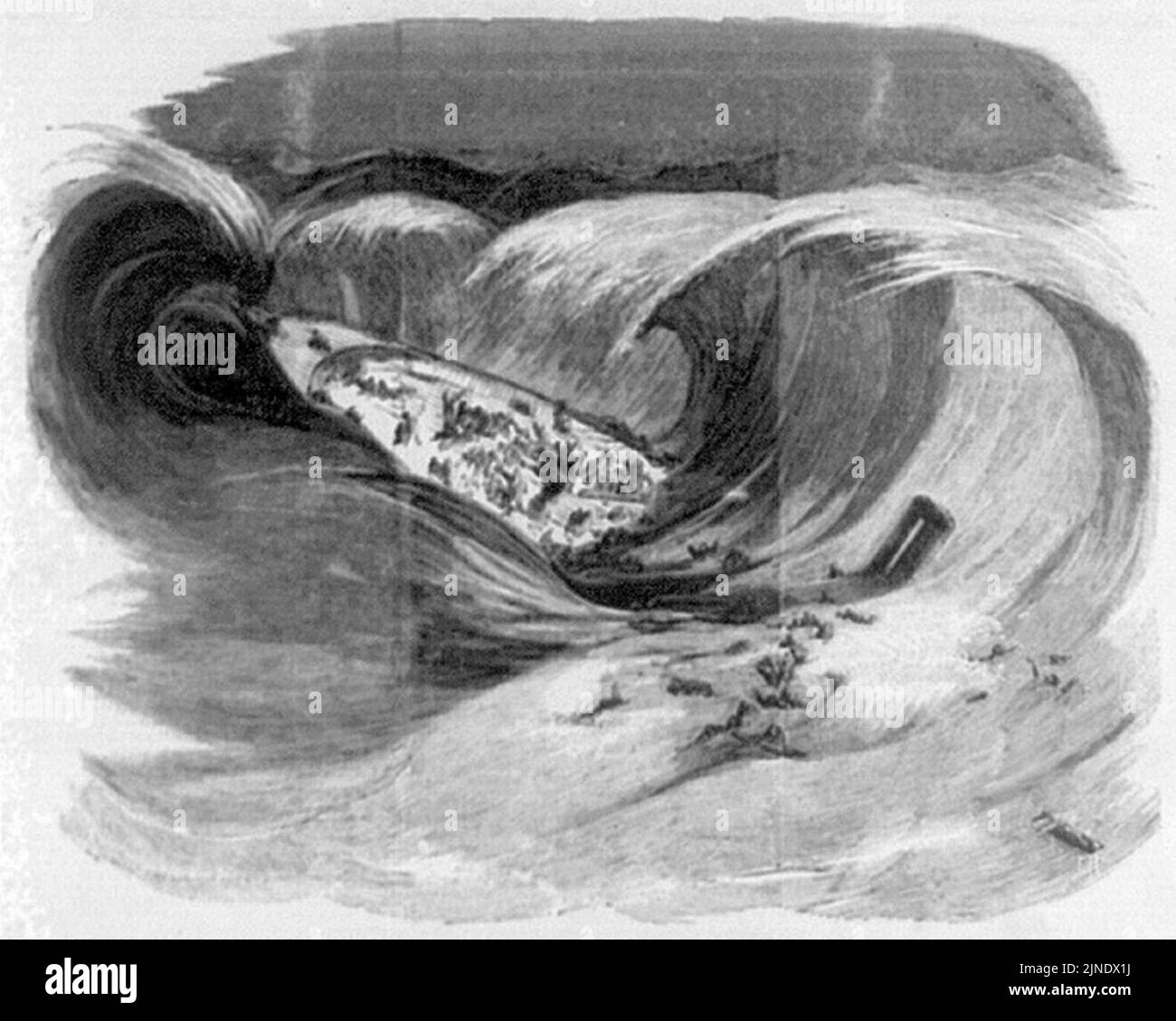 Engulphed The 'Central America' engulphed by the ocean - 1857 (cropped Stock ...