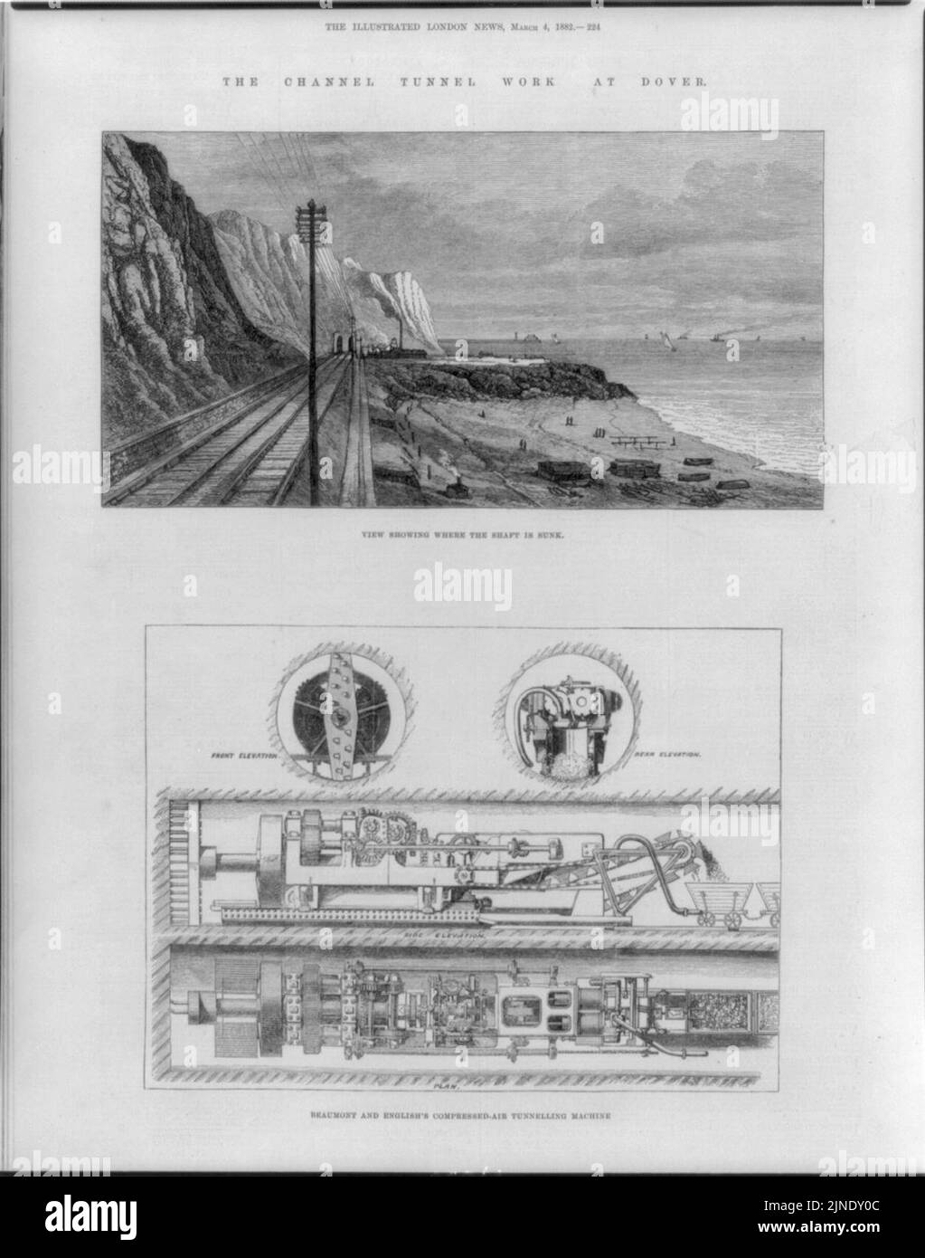 The Channel Tunnel Work at Dover (England) view showing where the