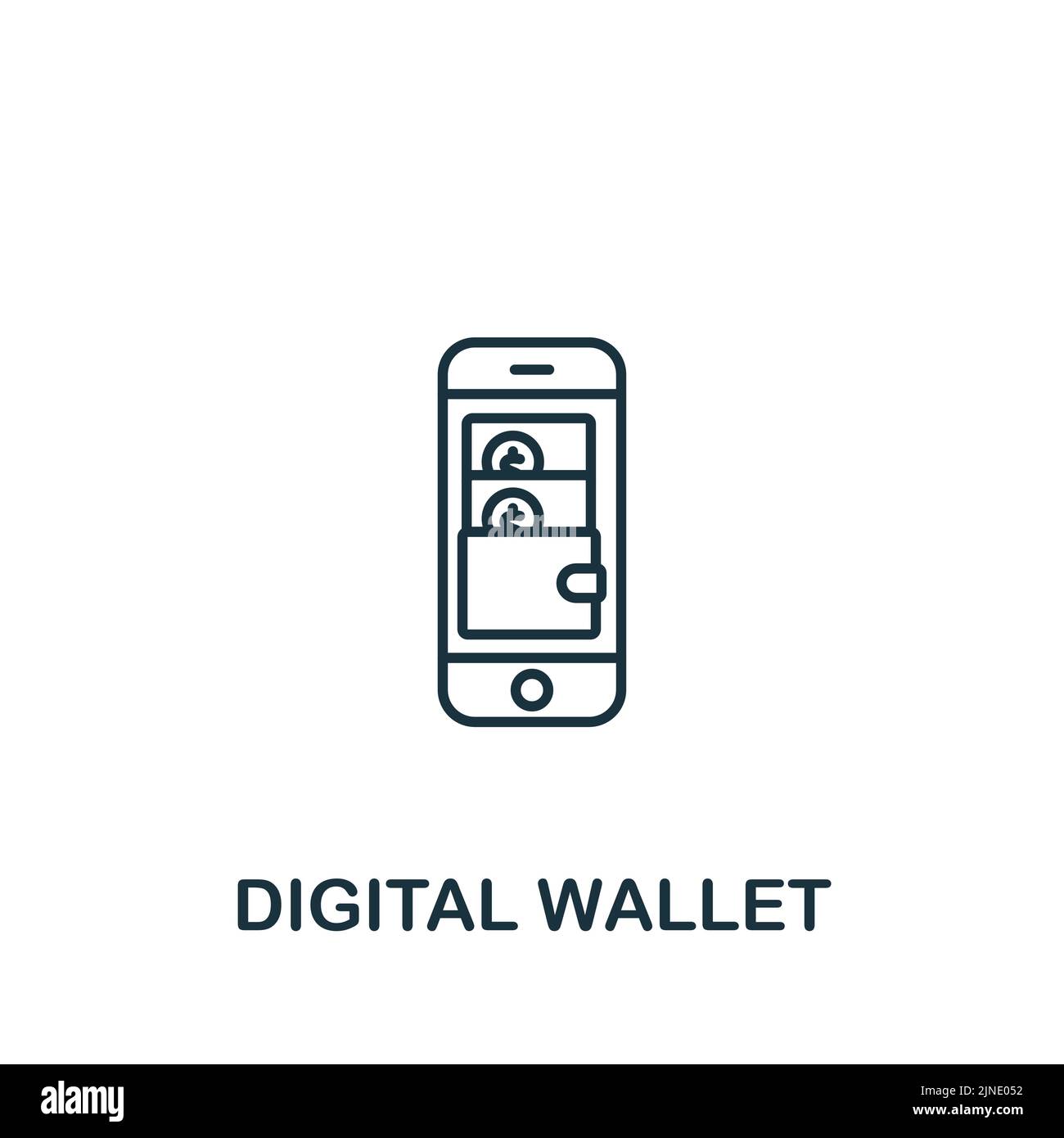 Digital Wallet icon. Monochrome simple Fintech Industry icon for