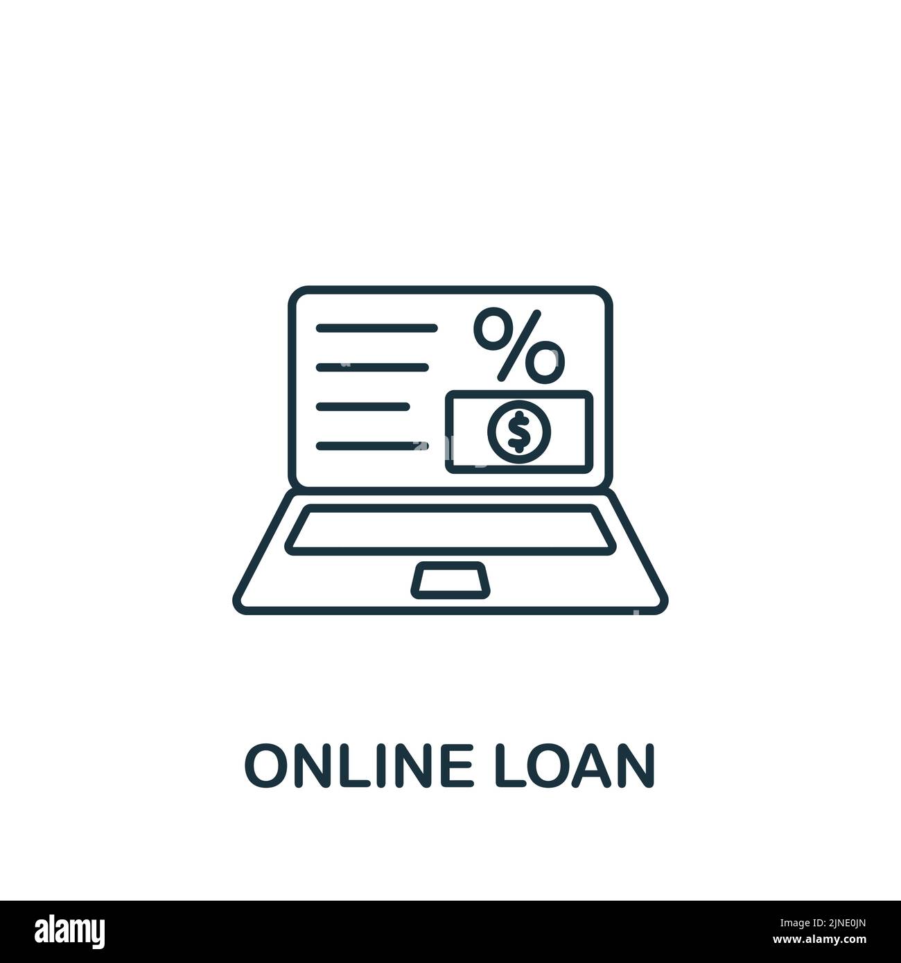 Online Loan icon. Monochrome simple Fintech Industry icon for templates
