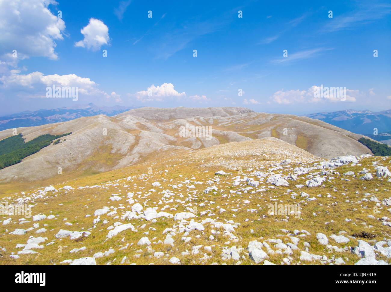 Monte Nuria (Italy) - The Nuria and Nurietta mountains are two peaks almost 1900 meters within the Apennine chain of the Monti del Cicolano, Rieti Stock Photo