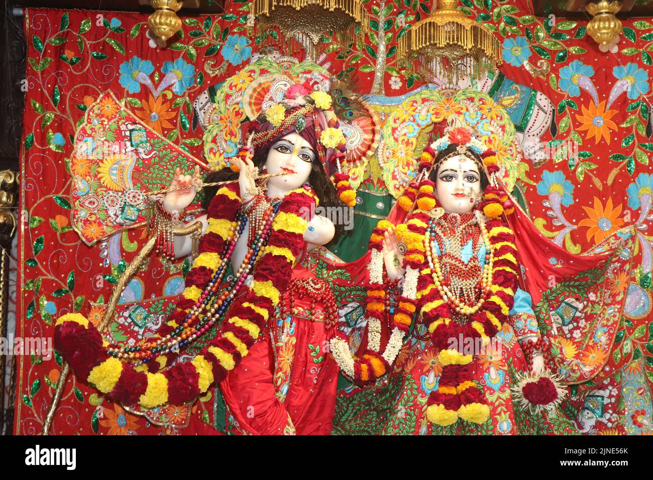 Sculptures of radha govindji in ahmedabad iskcon Temple, Gujarat Stock Photo