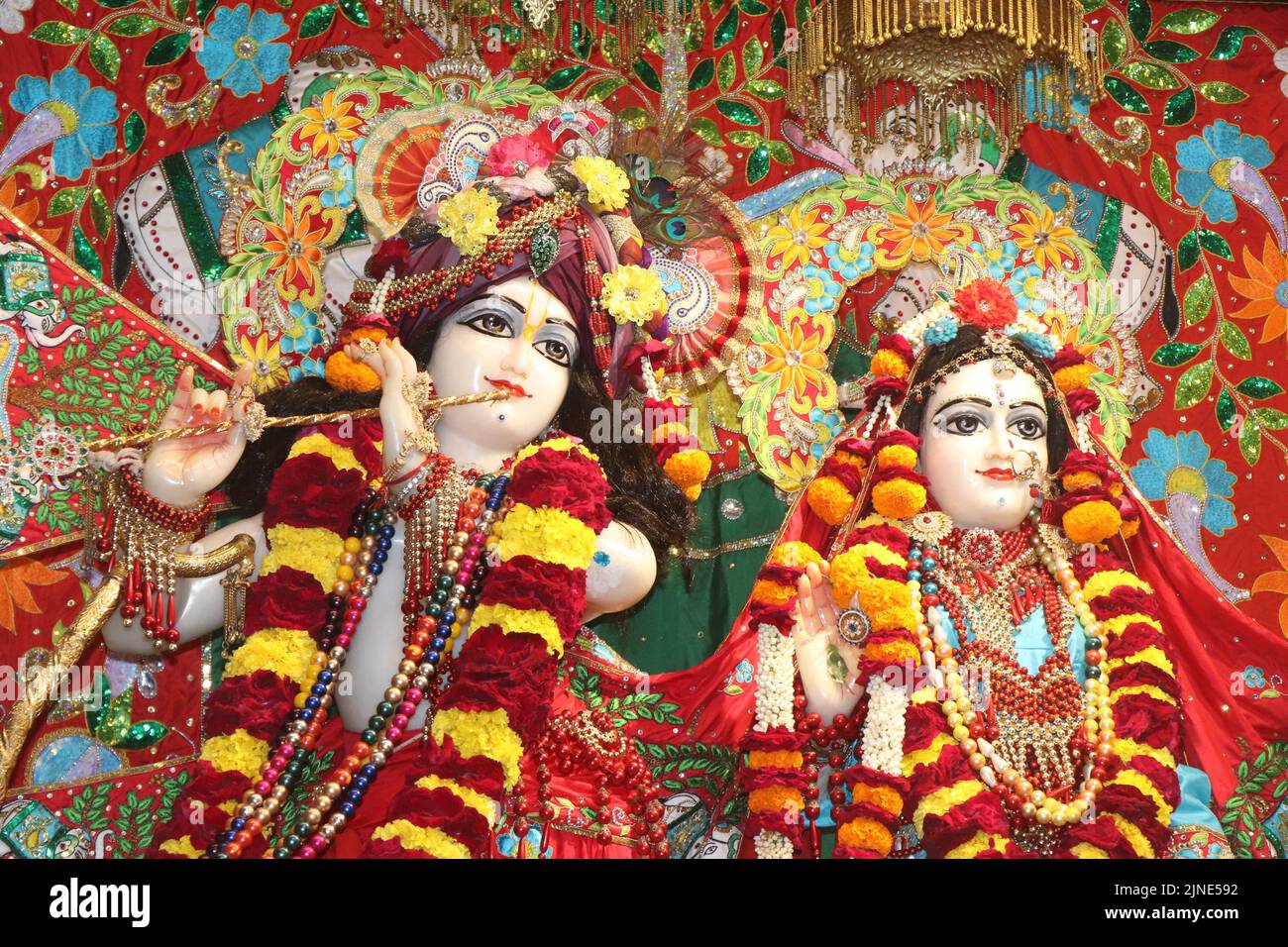 Sculptures of radha govindji in ahmedabad iskcon Temple, Gujarat Stock Photo