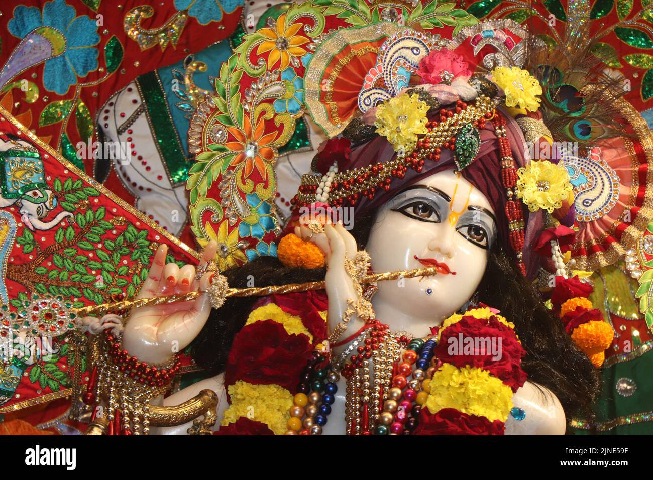 Sculptures of radha govindji in ahmedabad iskcon Temple, Gujarat Stock Photo