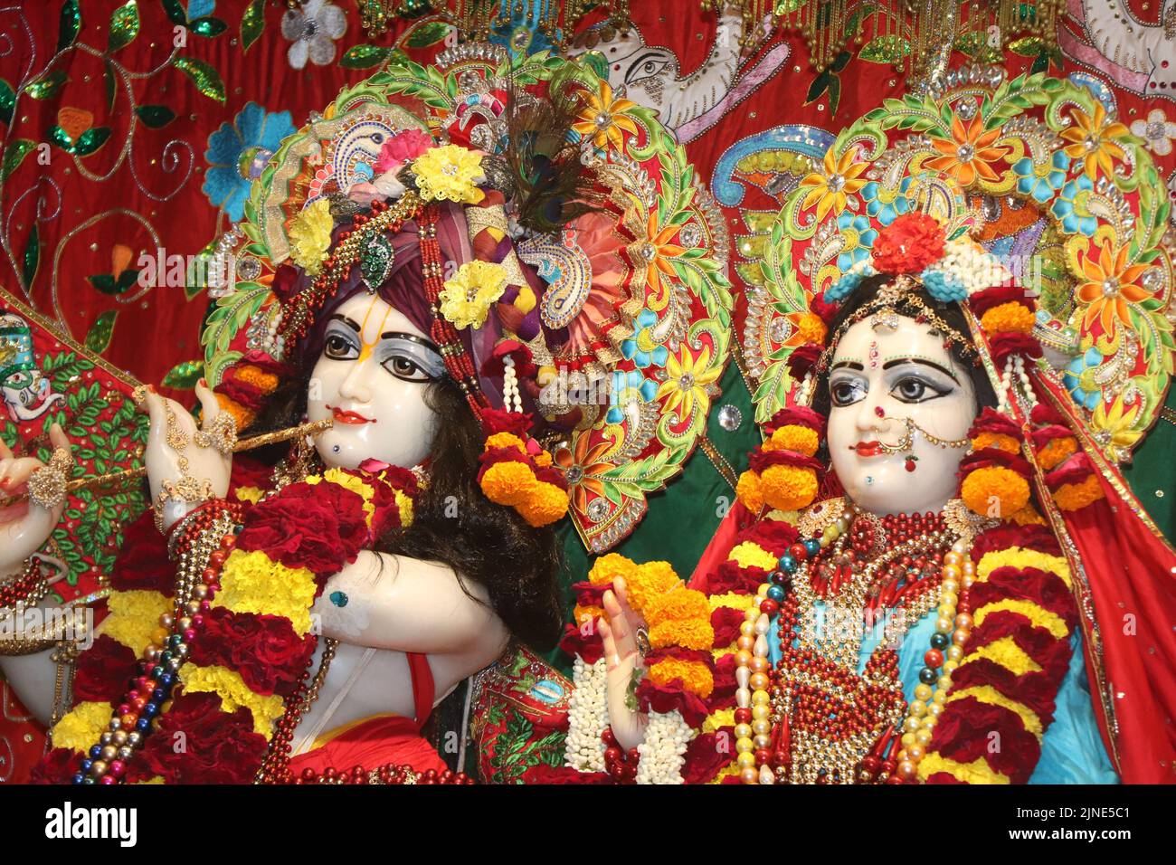 Sculptures of radha govindji in ahmedabad iskcon Temple, Gujarat Stock Photo