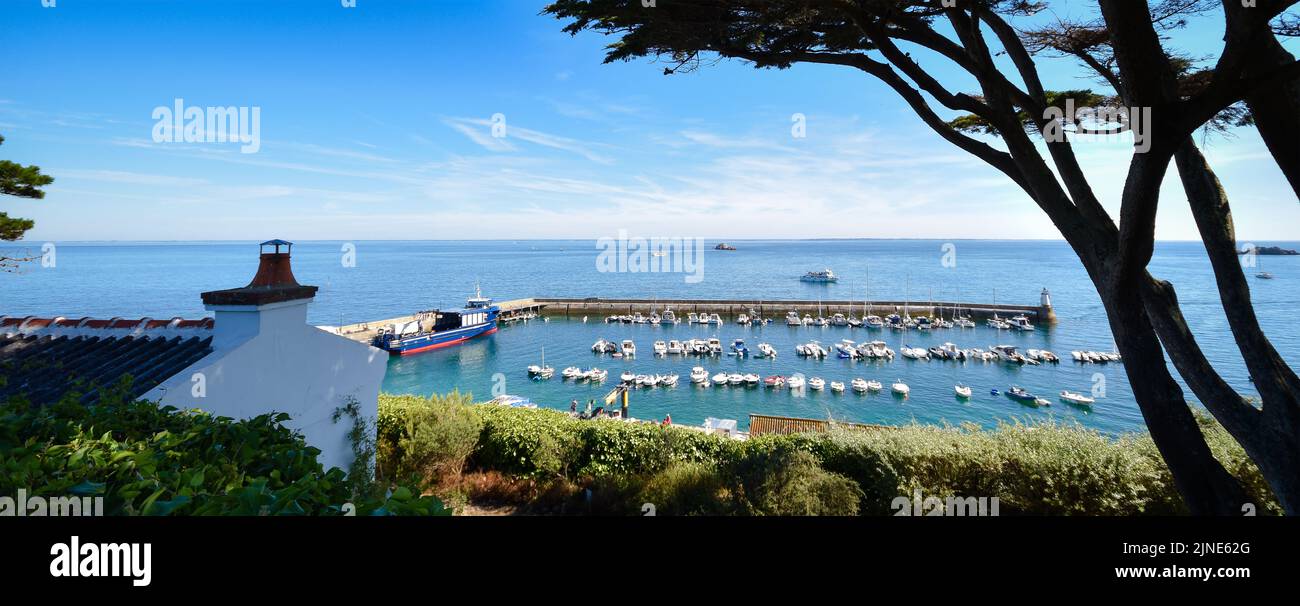 Île d'Houat,  port Saint-Gildas (Bretagne, golfe du Morbilhan. Ouest France) Stock Photo