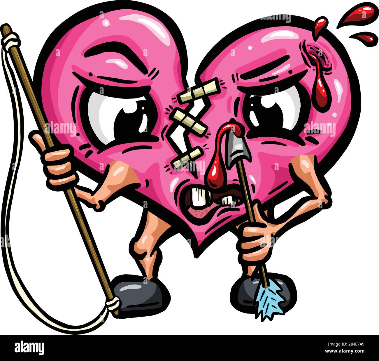 Cartoon Funny Broken Love Heart Mascot Character for Valentines Day Stock  Vector Image & Art - Alamy
