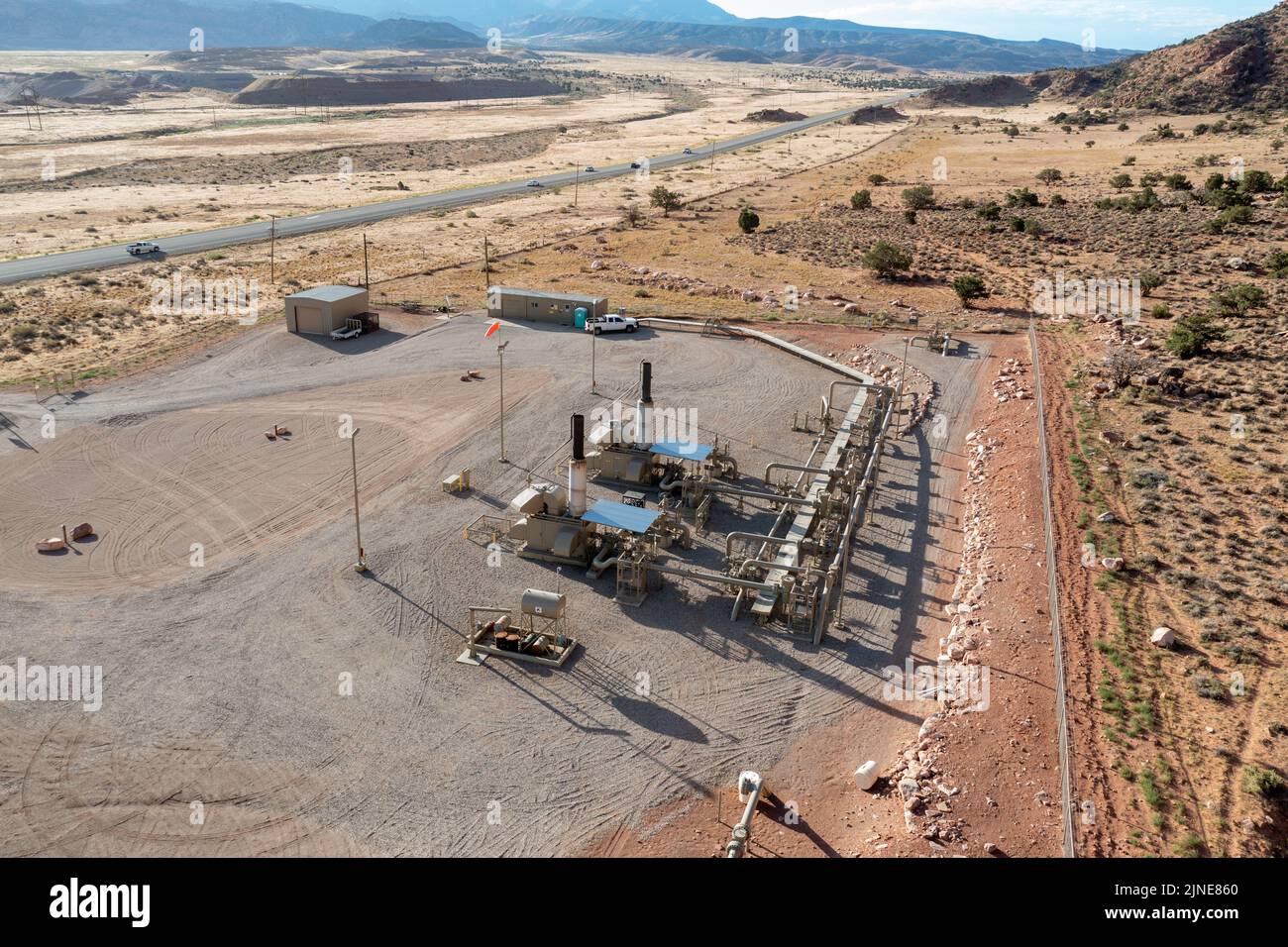 A small compressor station for an 12" LNG or liquified natural gas pipeline in Spanish Valley