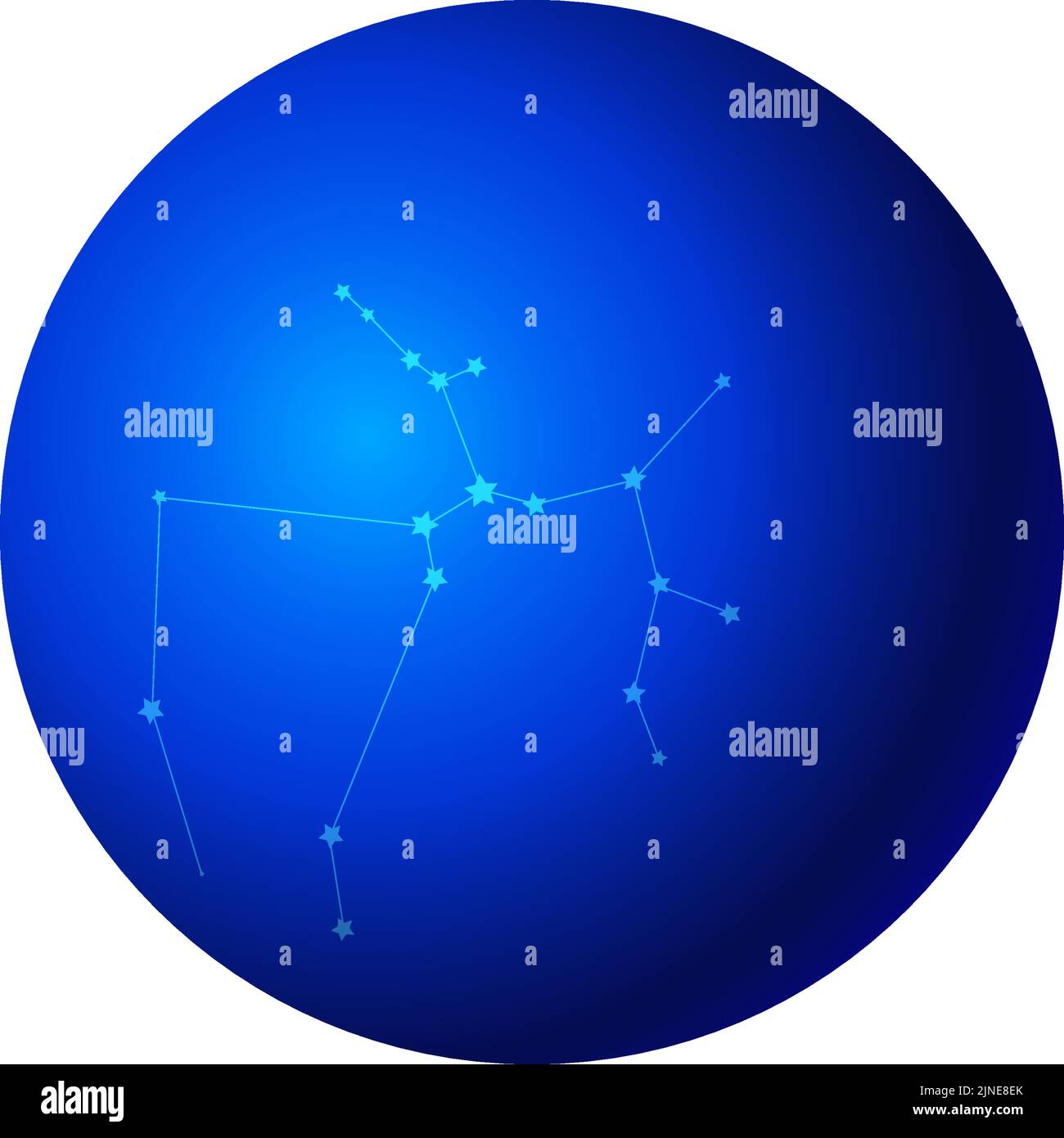 12 constellation blue icons: vector illustration: Sagittarius Stock Vector