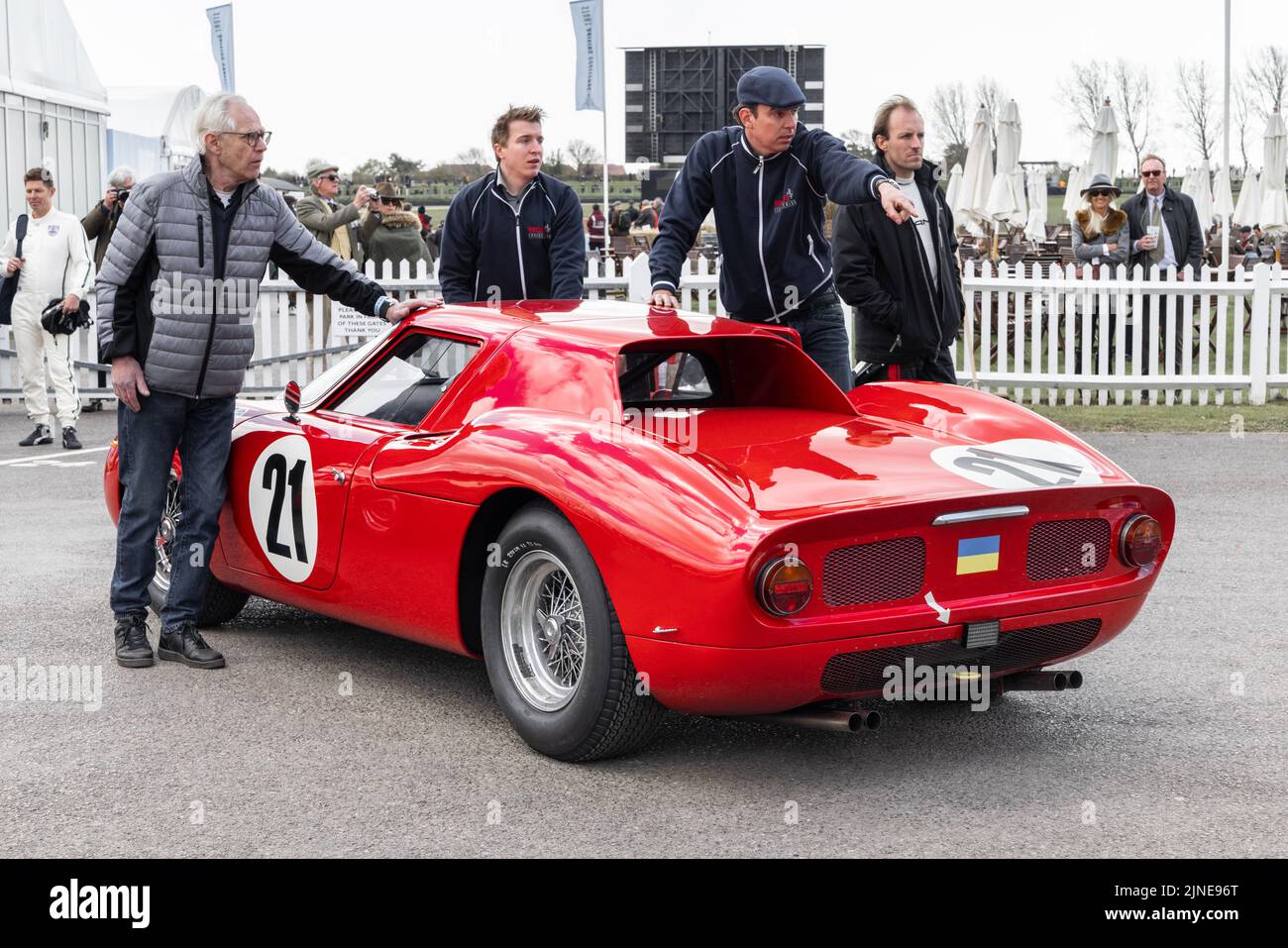 1964 Ferrari 250 LM in the paddock before the Graham Hill Trophy race at the Goodwood 79th Members Meeting, Sussex, UK. Stock Photo
