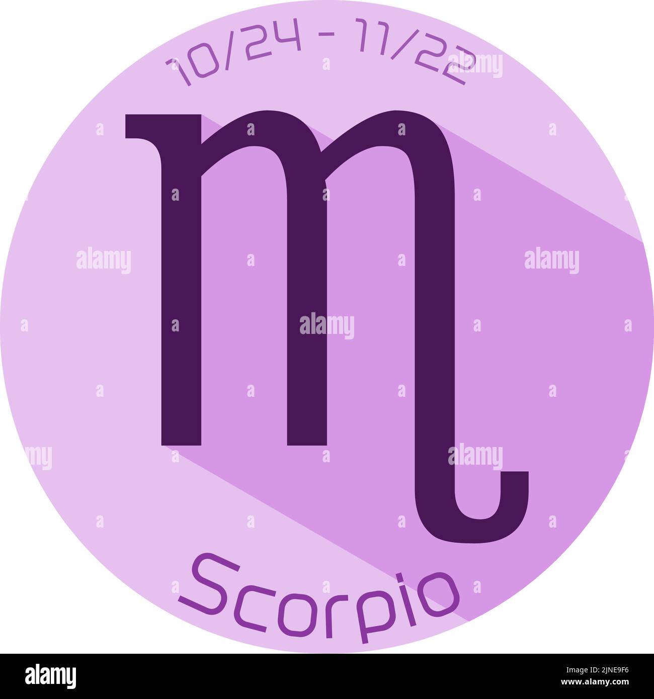 12 Zodiac Sign Purple Icons: Vector Illustration: Scorpio Stock Vector