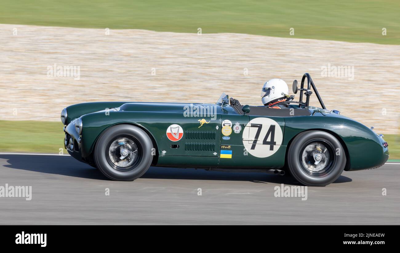 1954 HWM-Jaguar with driver Martin Hunt during the Peter Collins Trophy race at the Goodwood 79th Members Meeting, Sussex, UK. Stock Photo