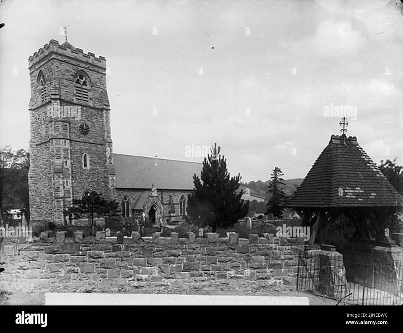 The church, Llanfair Caereinion Stock Photo Alamy
