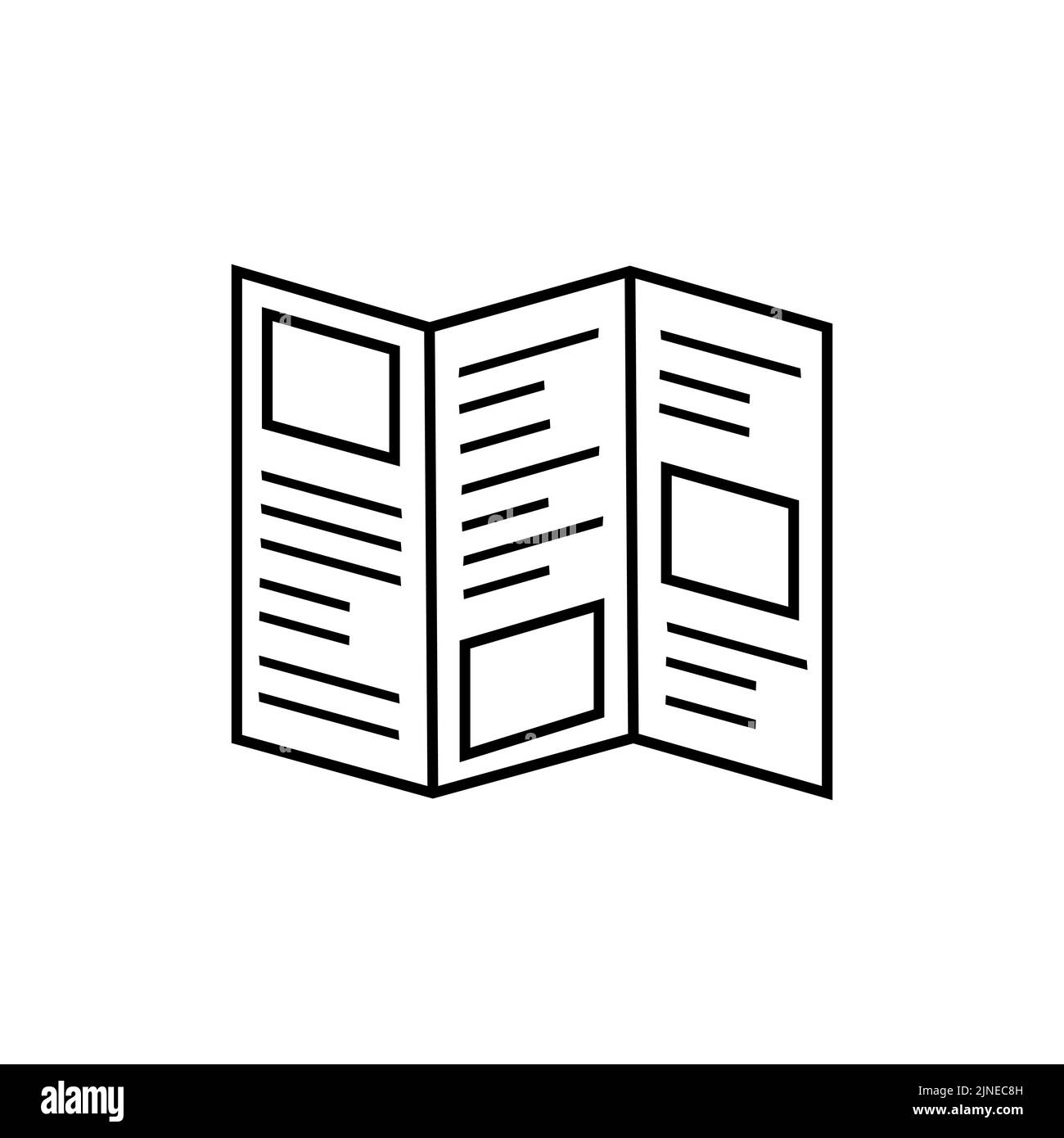 booklet icon vector outline illustration. Brochure flat line icons. Business identity illustration. Brochure flat line icon. Booklet, promotion catalo Stock Vector