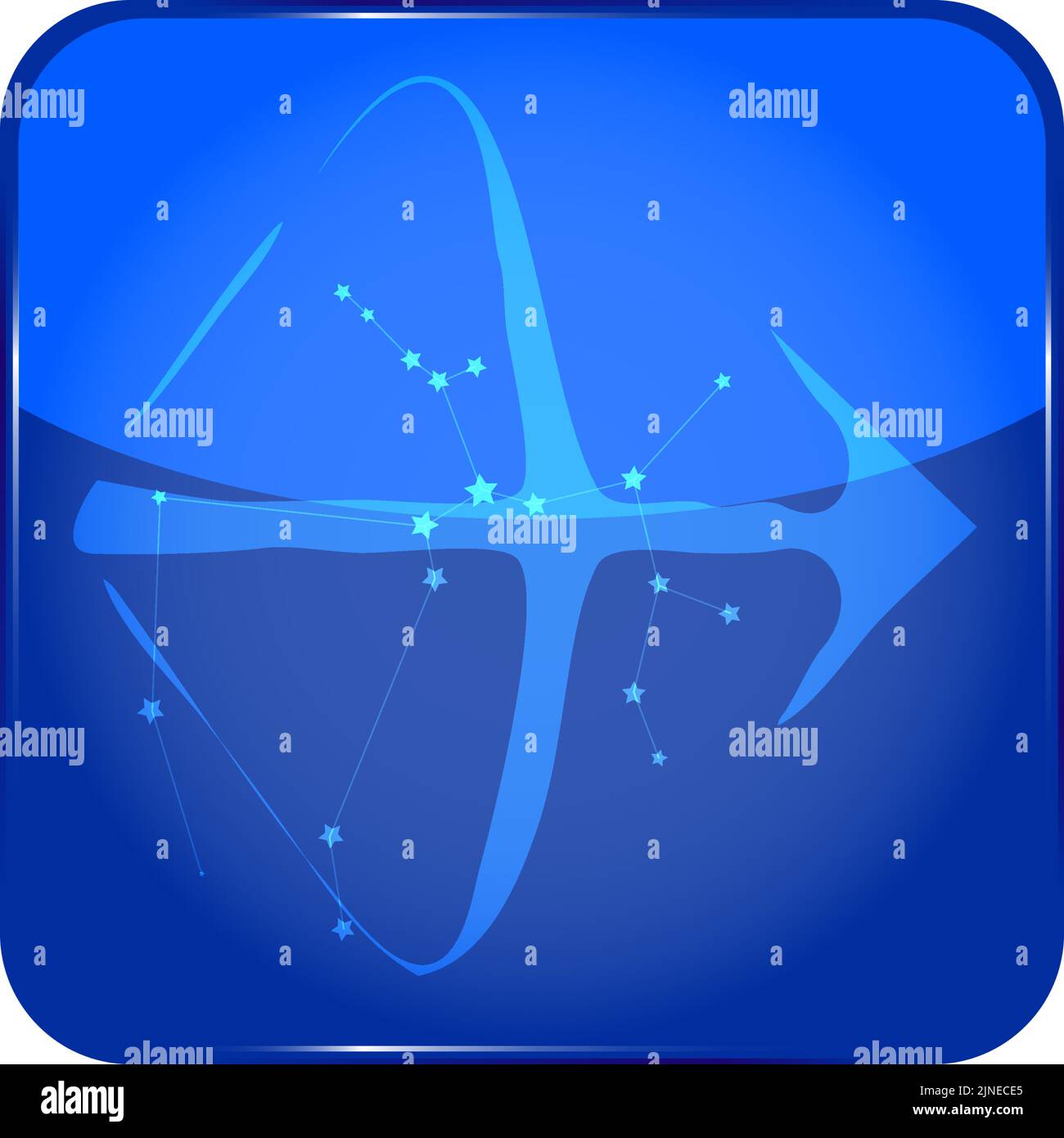 12 constellation blue icons: vector illustration: Sagittarius Stock Vector