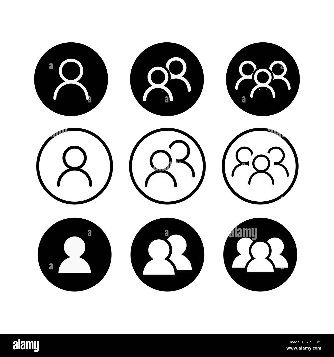 Profile icon vector set. User illustration sign collection. Account symbol. Person logo. Stock Vector