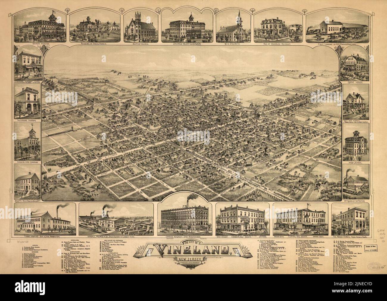 The city of Vineland, New Jersey, 1885 Stock Photo Alamy