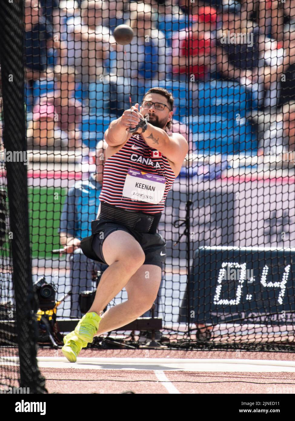 Adam Keenan of Canada competing in the men’s hammer final at the