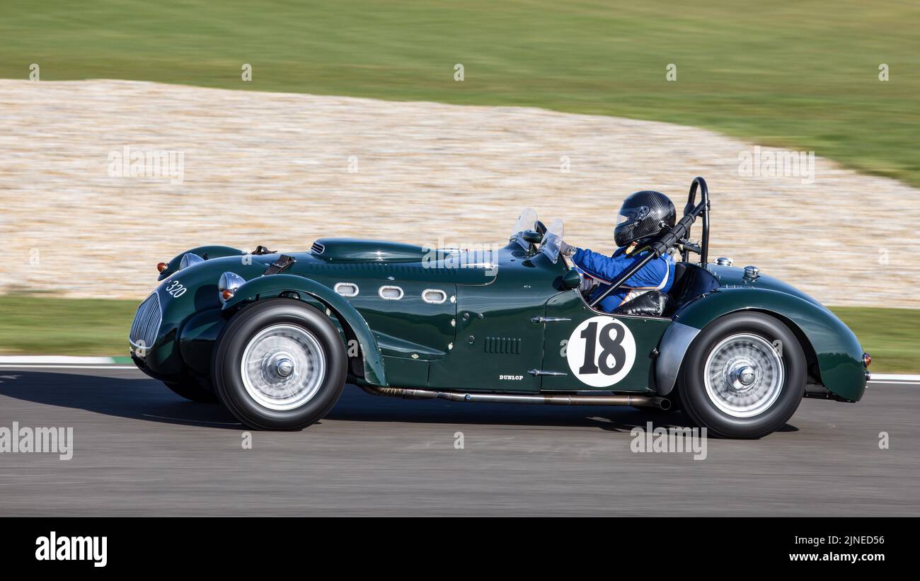 1952 Allard J2X with driver Nick Jarvis during the Peter Collins Trophy race at the Goodwood 79th Members Meeting, Sussex, UK Stock Photo