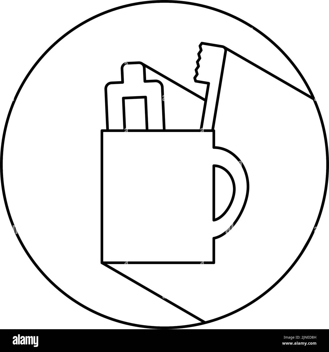 Circle icon with black shadow, toothpaste set and cup Stock Vector ...