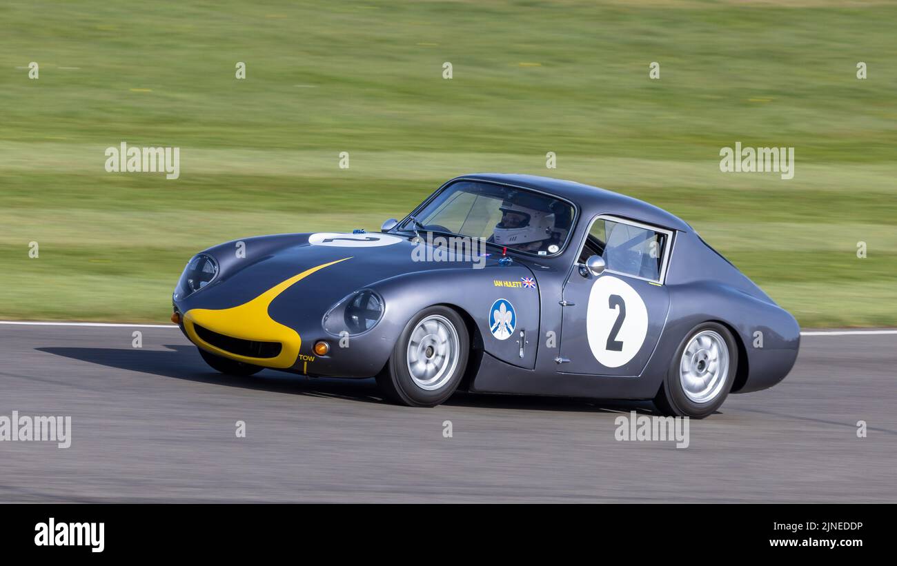 1965 Austin Healey WSM Sprite with driver Ian Hulett during the Weslake Cup race for Sports and GT cars 1958-66. Goodwood 79MM, Sussex, UK. Stock Photo