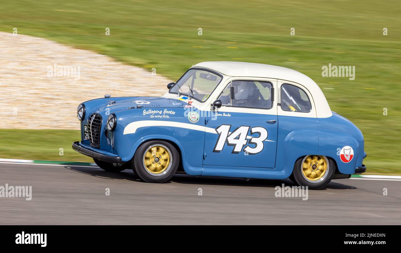 1955 Austin A30 Academy with driver Jason Stanley during the Sopwith Cup race at the Goodwood 79th Members Meeting, Sussex, UK. Stock Photo