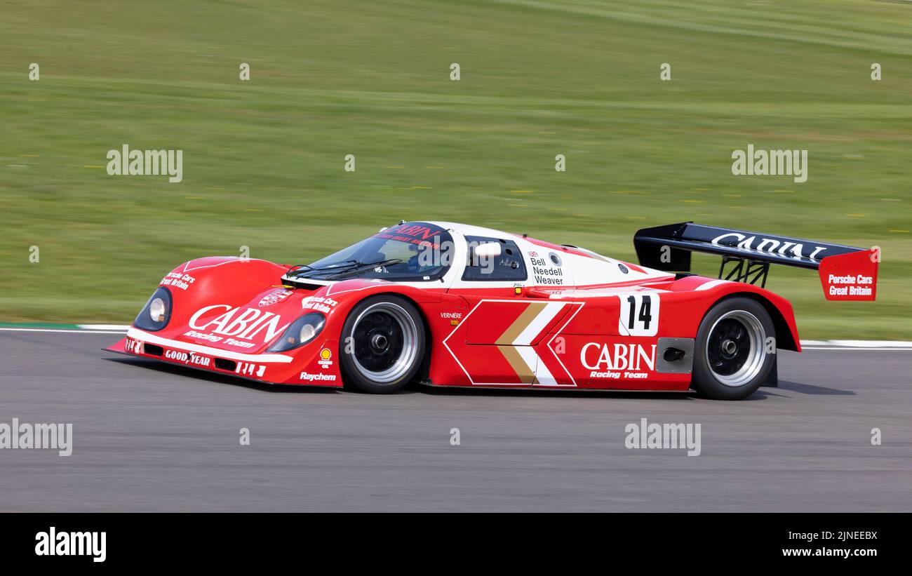 1988 Porsche 962-200 Group C endurance racer at the 79th Goodwood Members Meeting, Sussex, UK. Stock Photo