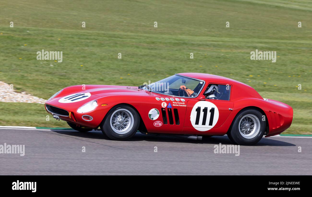 1964 Ferrari 250 GTO/64 with driver Marino Franchitti, during the Graham Hill Trophy race at the 79th Members Meeting, Goodwood, Sussex, UK. Stock Photo