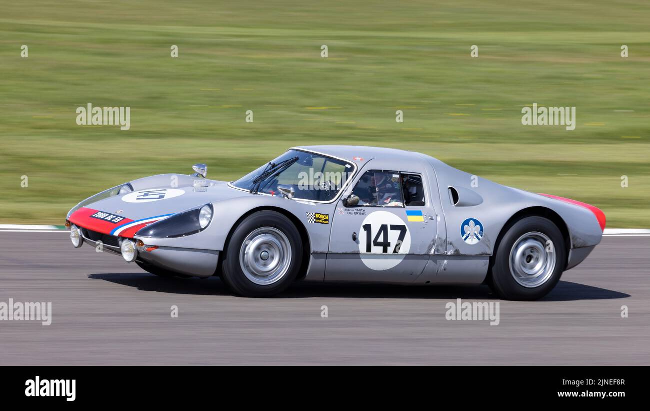 1964 Porsche 904 Carrera GTS with driver Oliver Bryant during the Graham Hill Trophy race at the 79th Members Meeting, Goodwood, Sussex, UK. Stock Photo