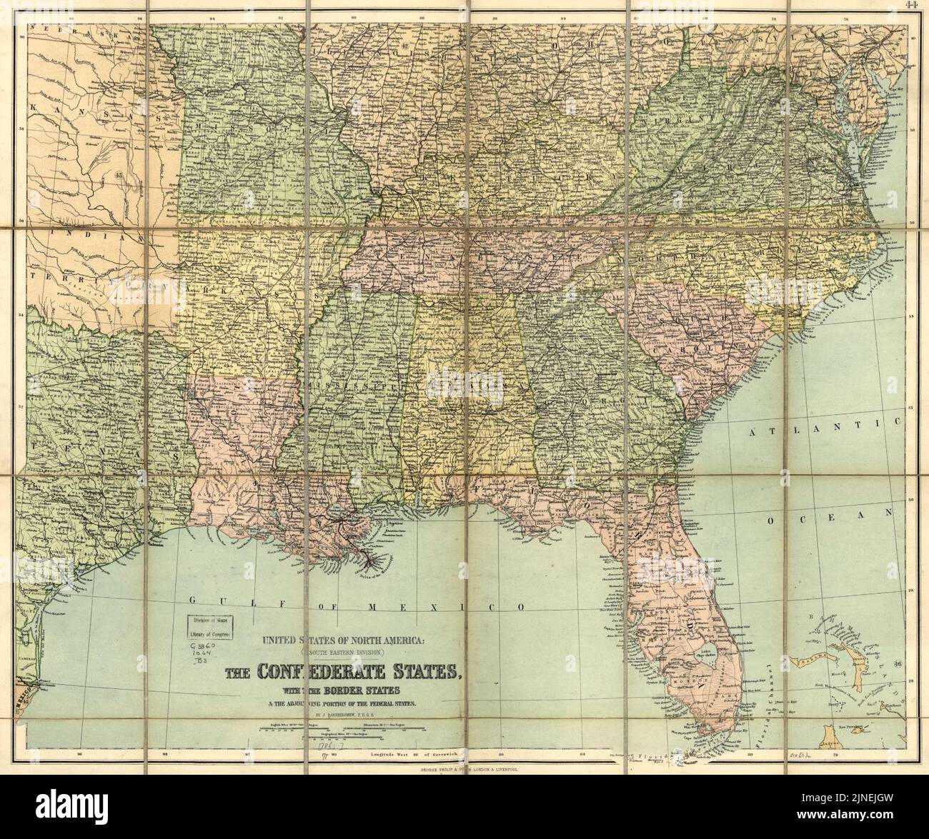 The Confederate states, with the border states & the adjoining portion of the Federal states