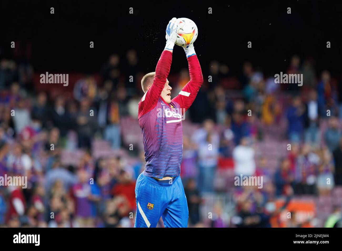 BARCELONA - MAY 1: Ter Stegen in action during the La Liga match between FC Barcelona and RCD Mallorca at the Camp Nou Stadium on May 1, 2022 in Barce Stock Photo