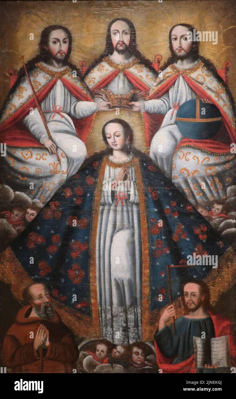 The Coronation of the Virgin by the Trinity, Peru Stock Photo Alamy