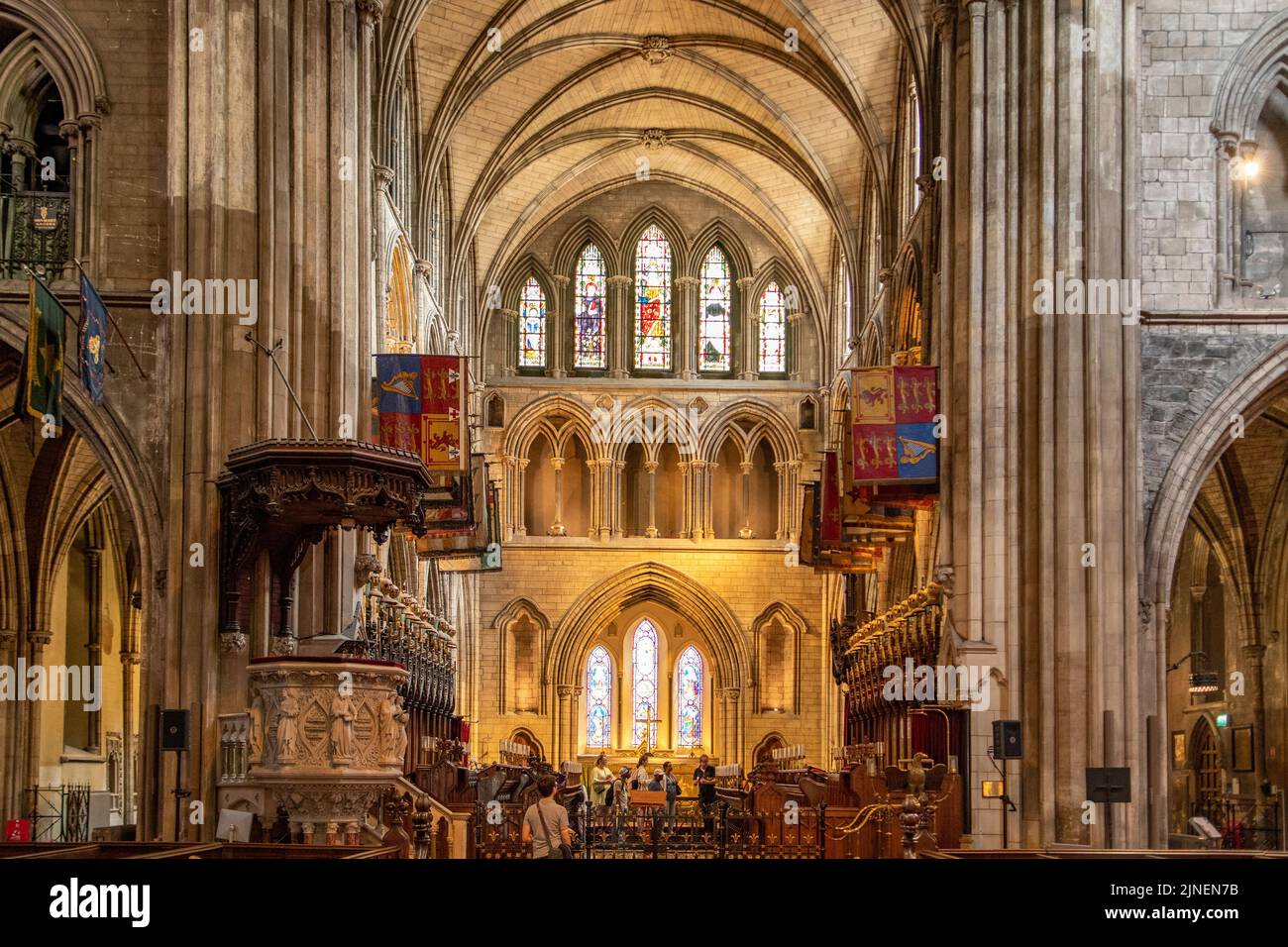 Inside St Patrick's Cathedral, Dublin, Ireland Stock Photo