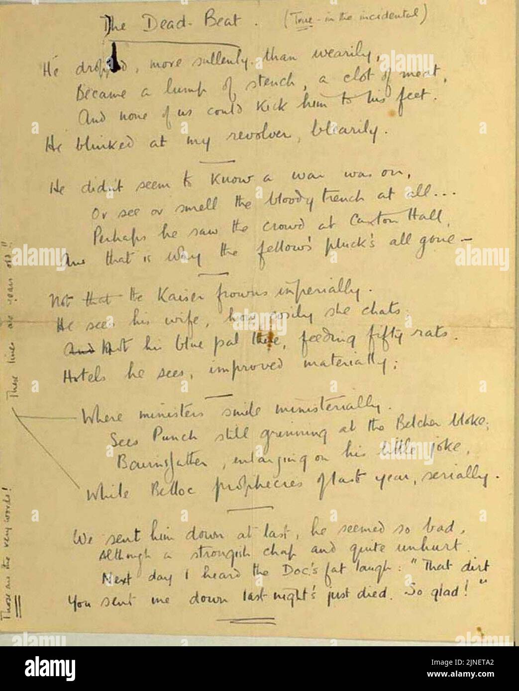 The Dead Beat Wilfred Owen Stock Photo Alamy