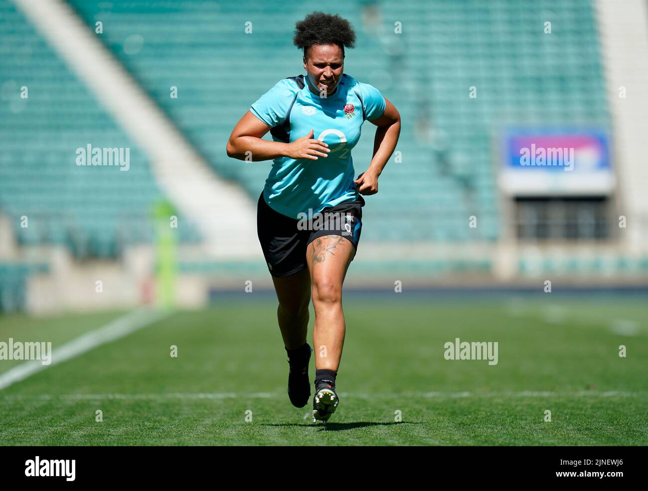 England's Shaunagh Brown during an open training session at Twickenham Stadium, London. Picture date: Thursday August 11, 2022. Stock Photo